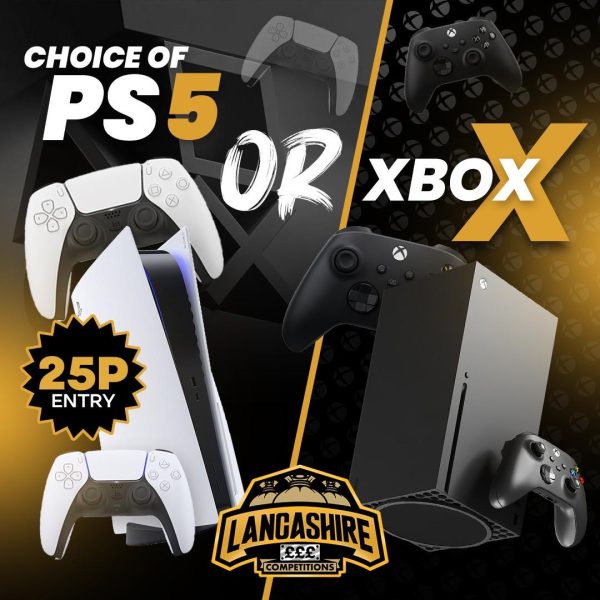 win a playstation 5 or xbox series x for just £0.25 with Lancashire Competitions