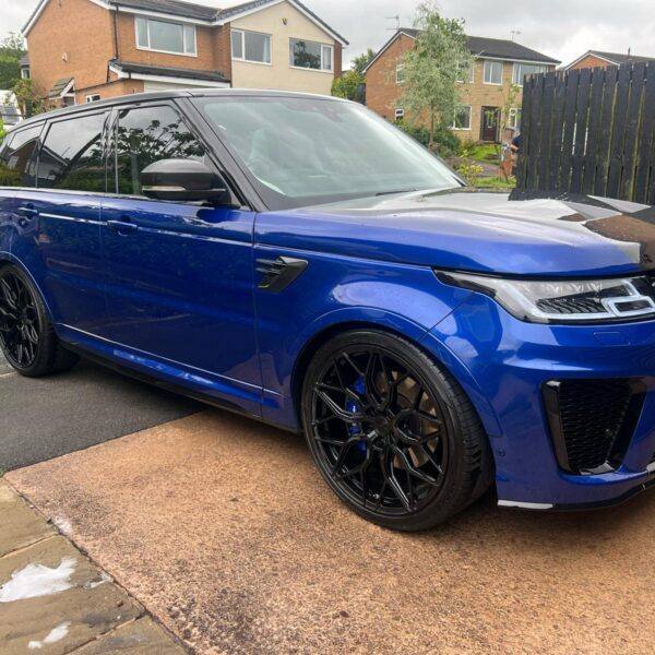 front side exterior of the Lancashire Competitions Range Rover SVR competition